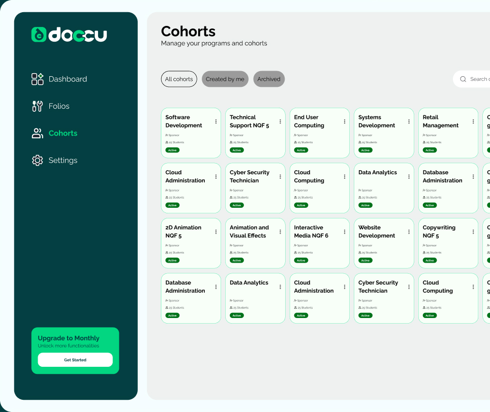 Cohorts Management Dashboard